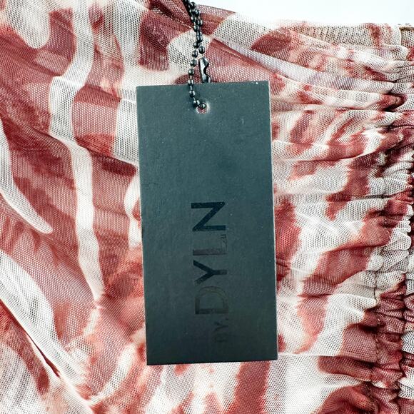 NWT Revolve By DYLN Kaia Mesh Mini Dress in Chocolate Print Size Medium - Picture 9 of 10